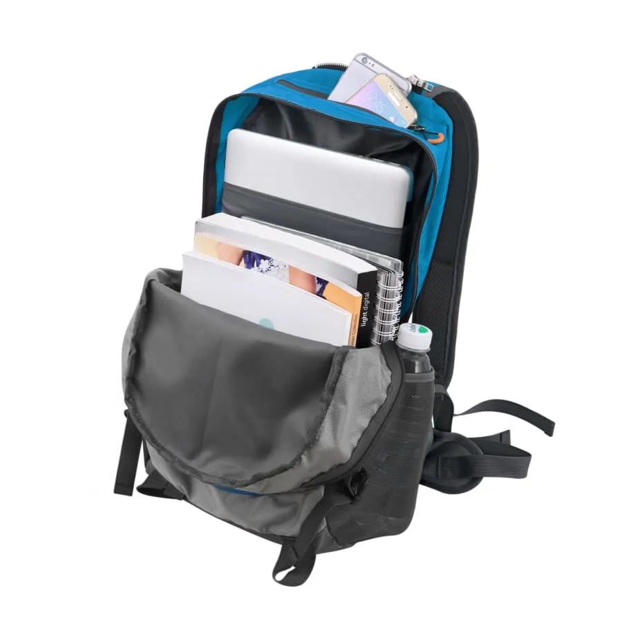 Solar panel Backpack 35L with Power Bank 6.5W color Teal Blue