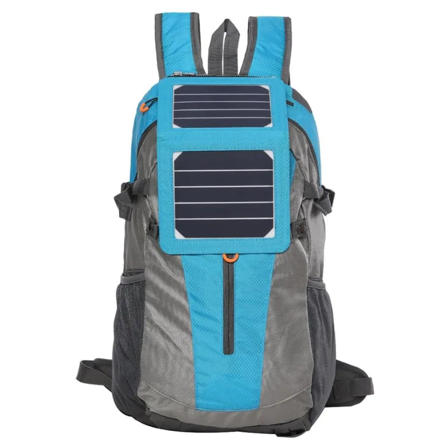 Solar panel Backpack 35L with Power Bank 6.5W color Teal Blue