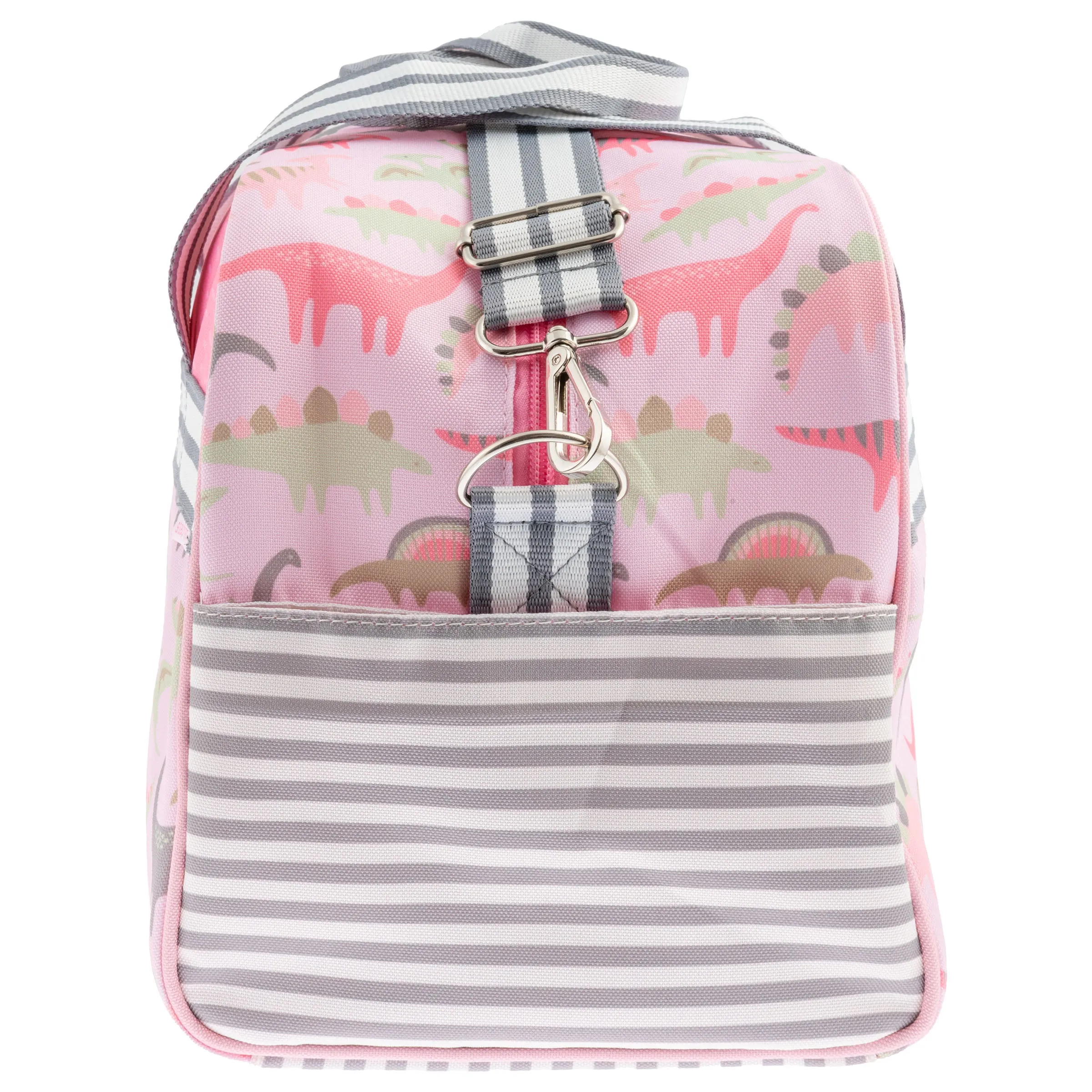 Stephen Joseph All Over Print Kid's Duffle Bag, Pink Dinosaurs