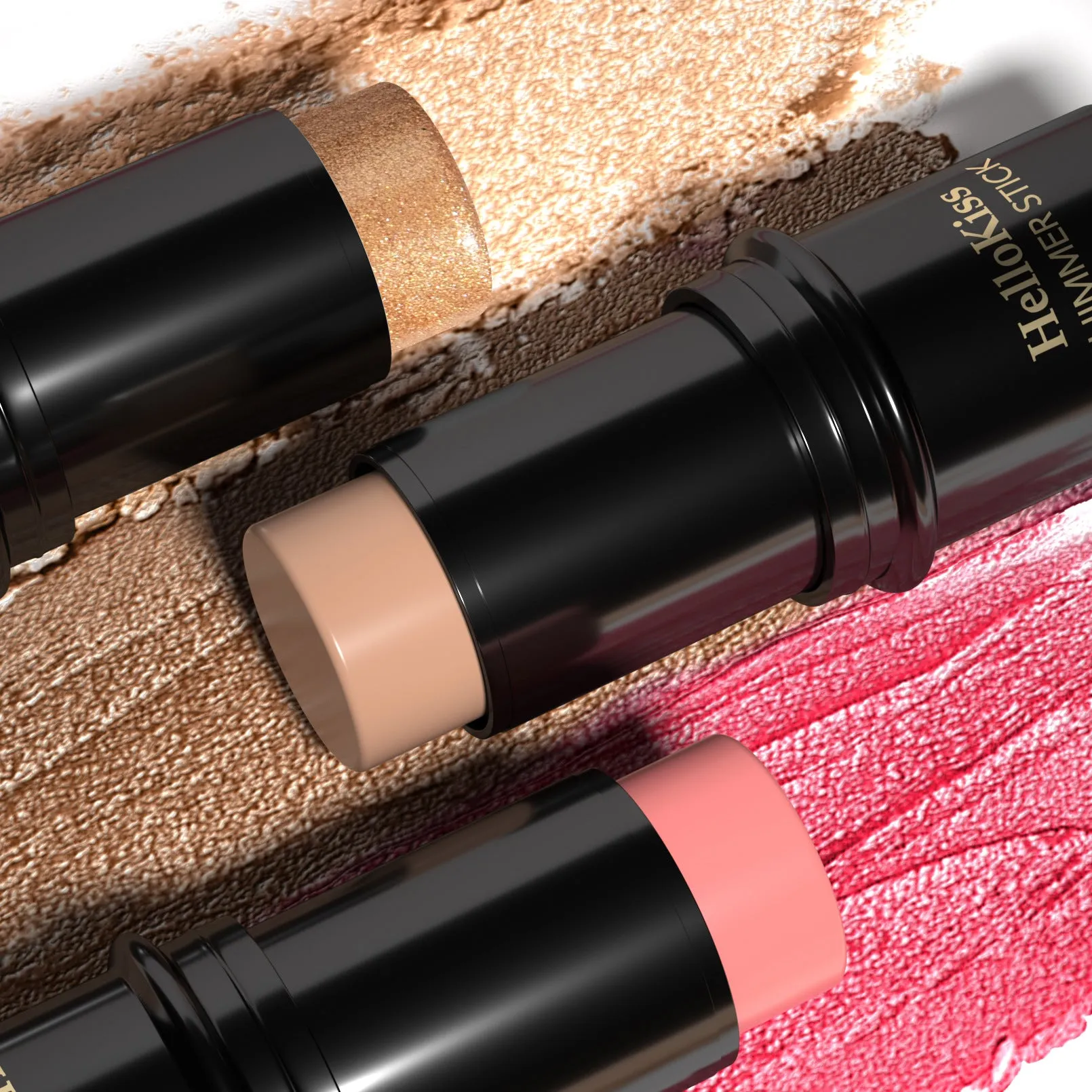 Stick,Concealer-Stick,Highlighter Makeup Stick, Stick Powder Blusher Long Lasting Waterproof Face Makeup Pack of 15 (1 pc each color)