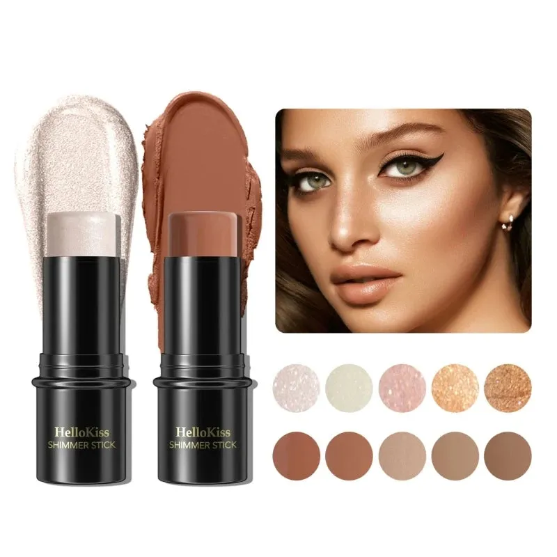 Stick,Concealer-Stick,Highlighter Makeup Stick, Stick Powder Blusher Long Lasting Waterproof Face Makeup Pack of 15 (1 pc each color)