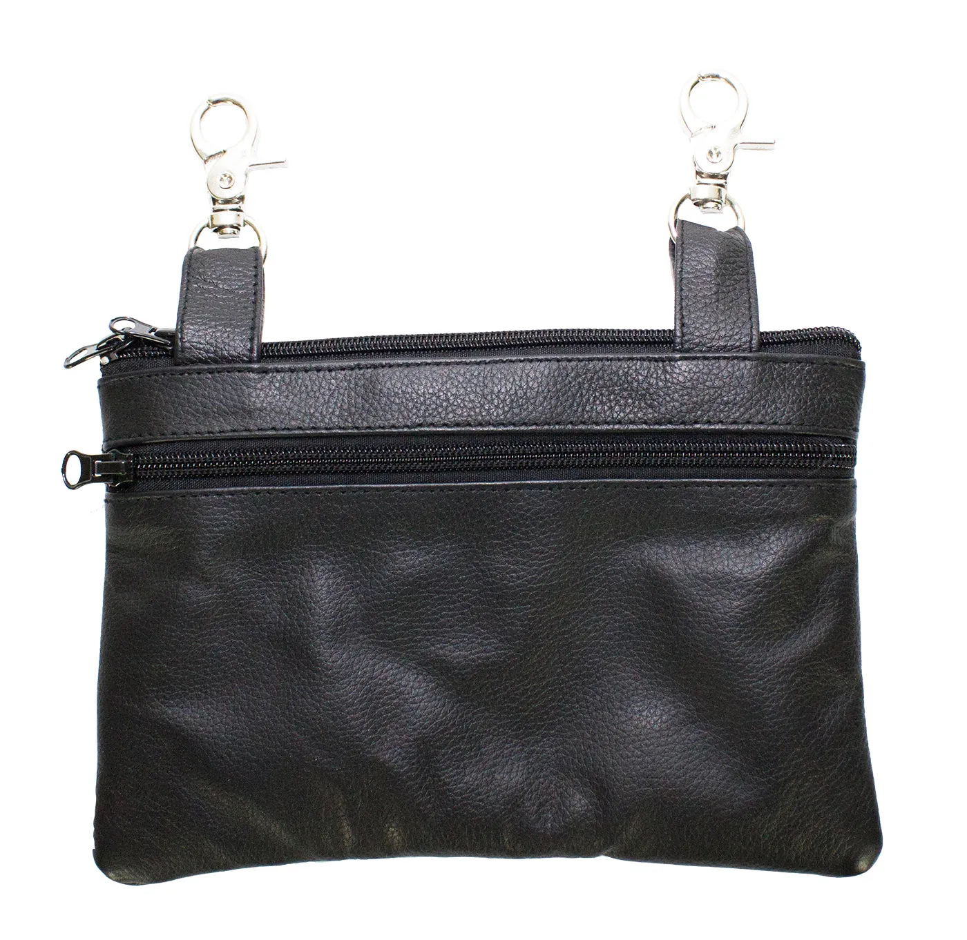 Studded Naked Cowhide Leather Gun Holster Belt Bag with Purple & Silver Butterfly