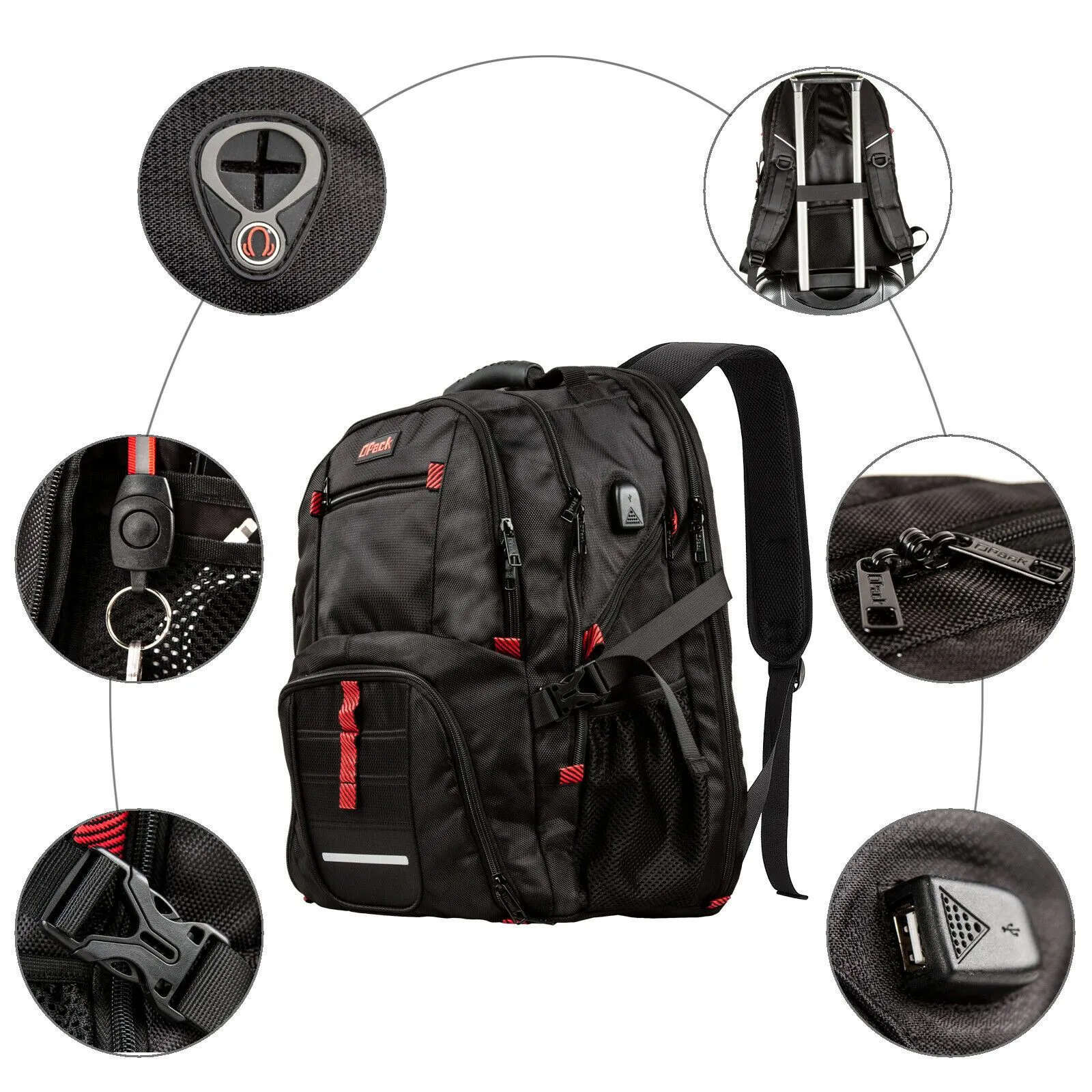 SwissOPack™ Extra Large 17" Laptop Backpack | TSA Friendly, USB, Anti-Theft Men's