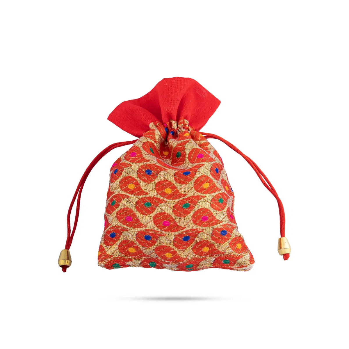Thamboolam Bag Set - 7 x 5 Inches | 5 Pcs/ Brocade Material Potli Bag/ Tambula Bag for Wedding/ Assorted Colour