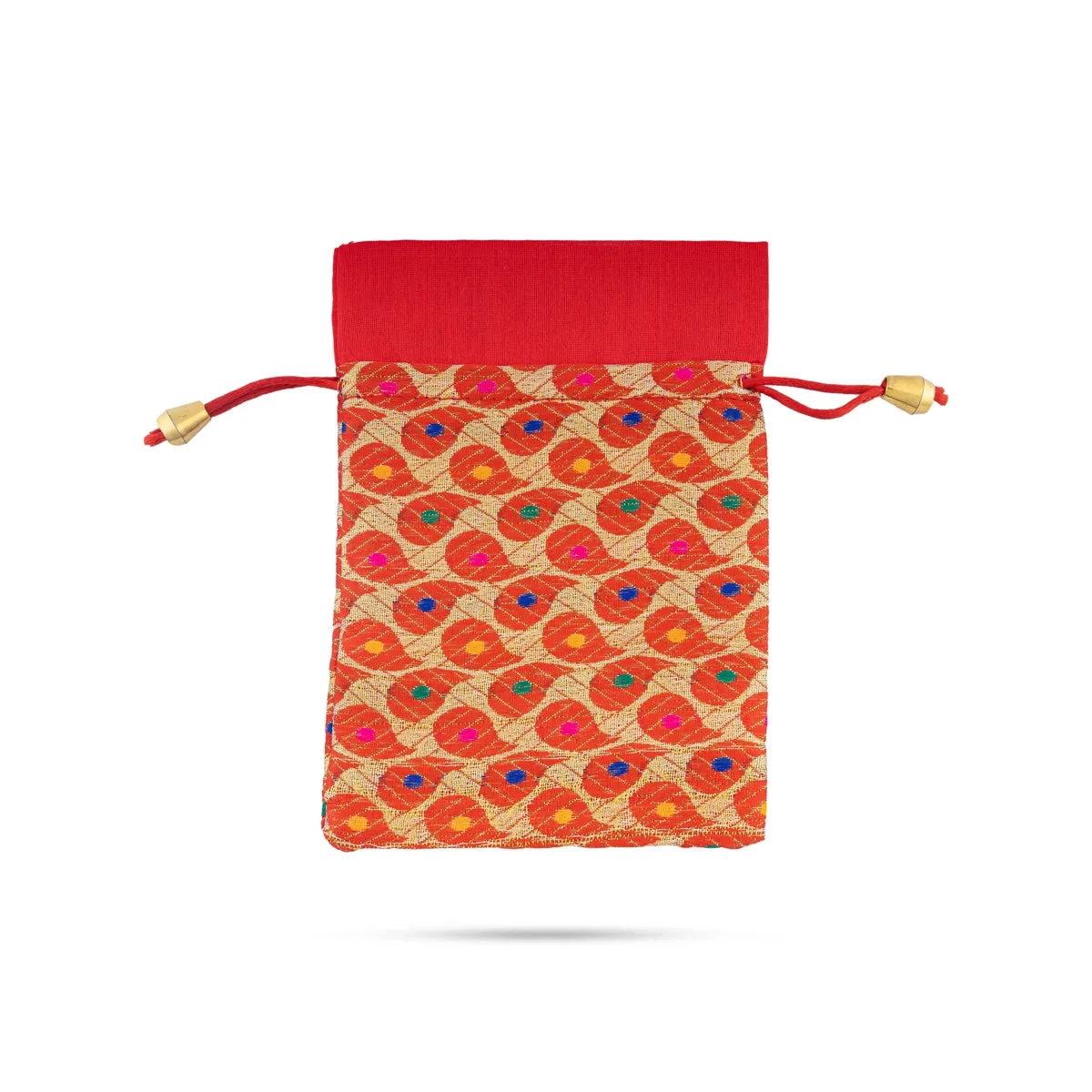 Thamboolam Bag Set - 7 x 5 Inches | 5 Pcs/ Brocade Material Potli Bag/ Tambula Bag for Wedding/ Assorted Colour