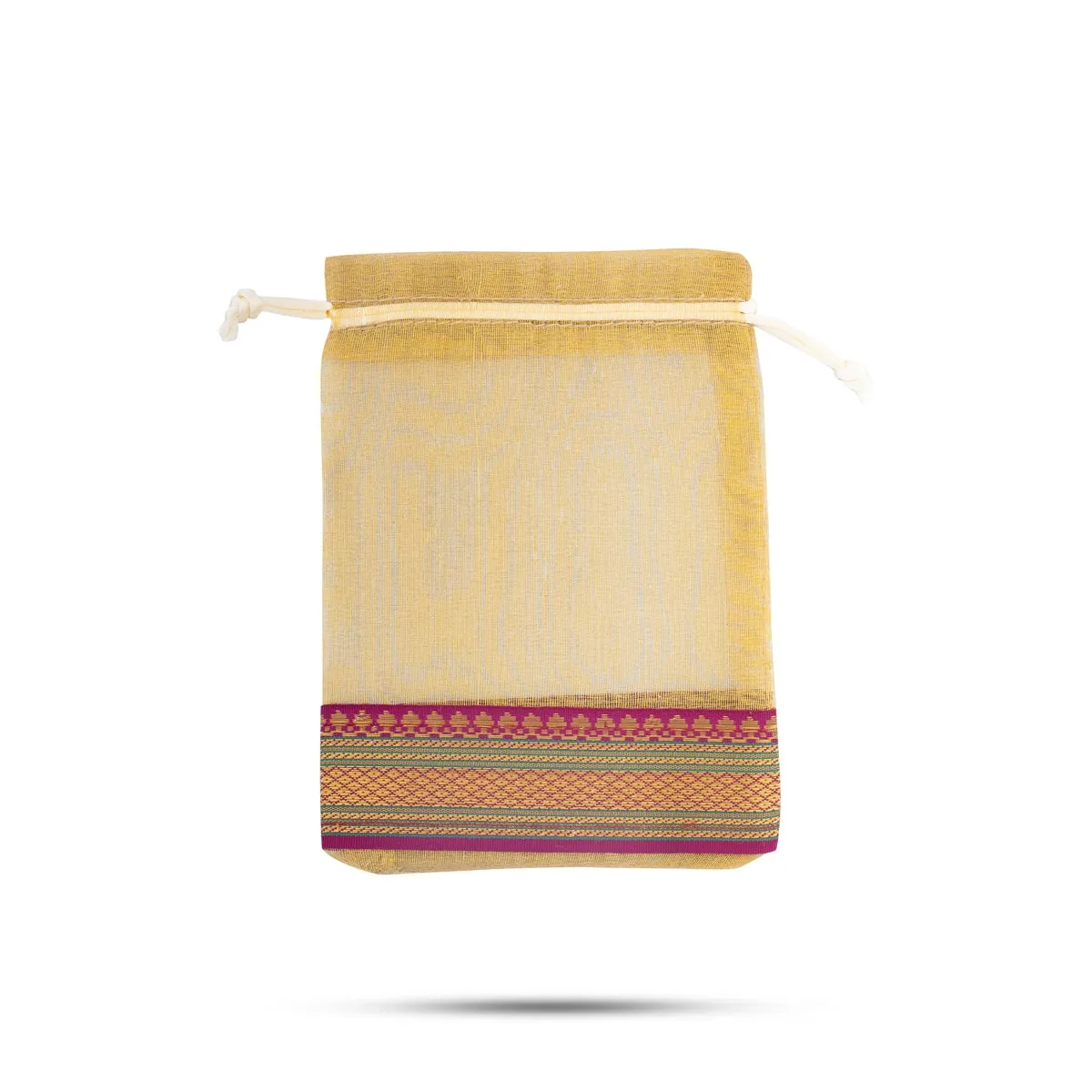 Thamboolam Bag Set - 7 x 5 Inches | 5 Pcs/ Jari Border Design Potli Bag/ Tambula Bag for Wedding/ Assorted Colour