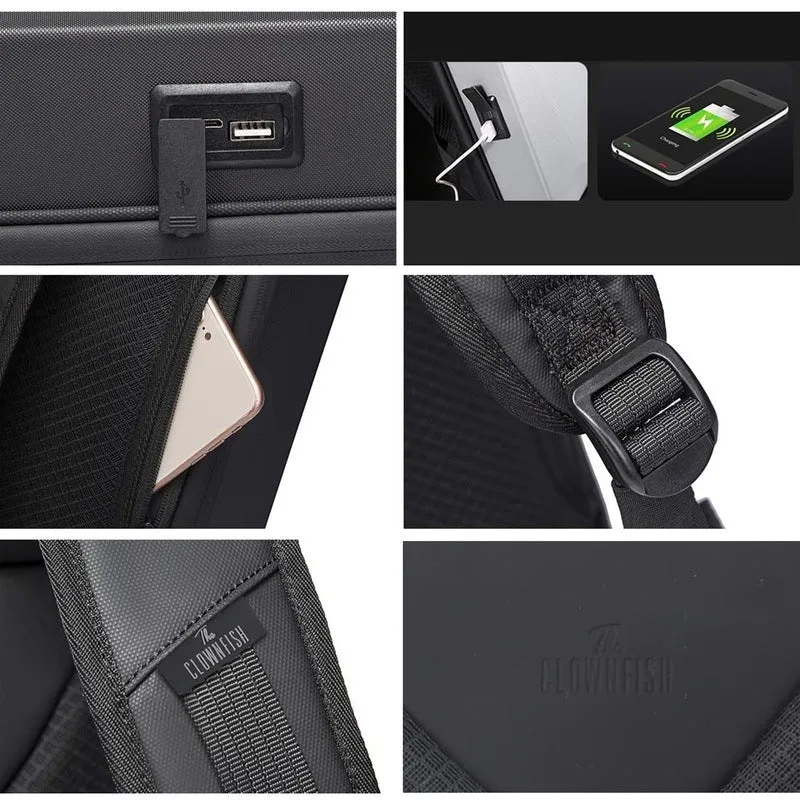 The Clownfish Medium Anti-Theft Laptop Backpack with USB Charging | Classic | M | Golden