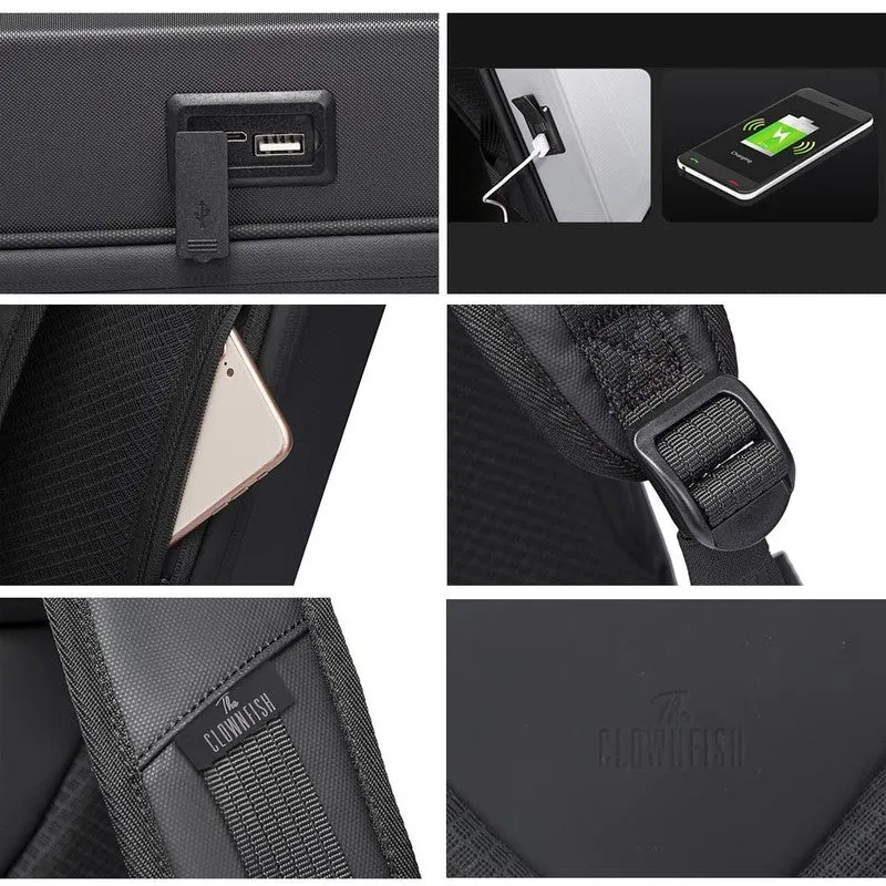 The Clownfish Medium Anti-Theft Laptop Backpack with USB Charging | Classic | M | Golden