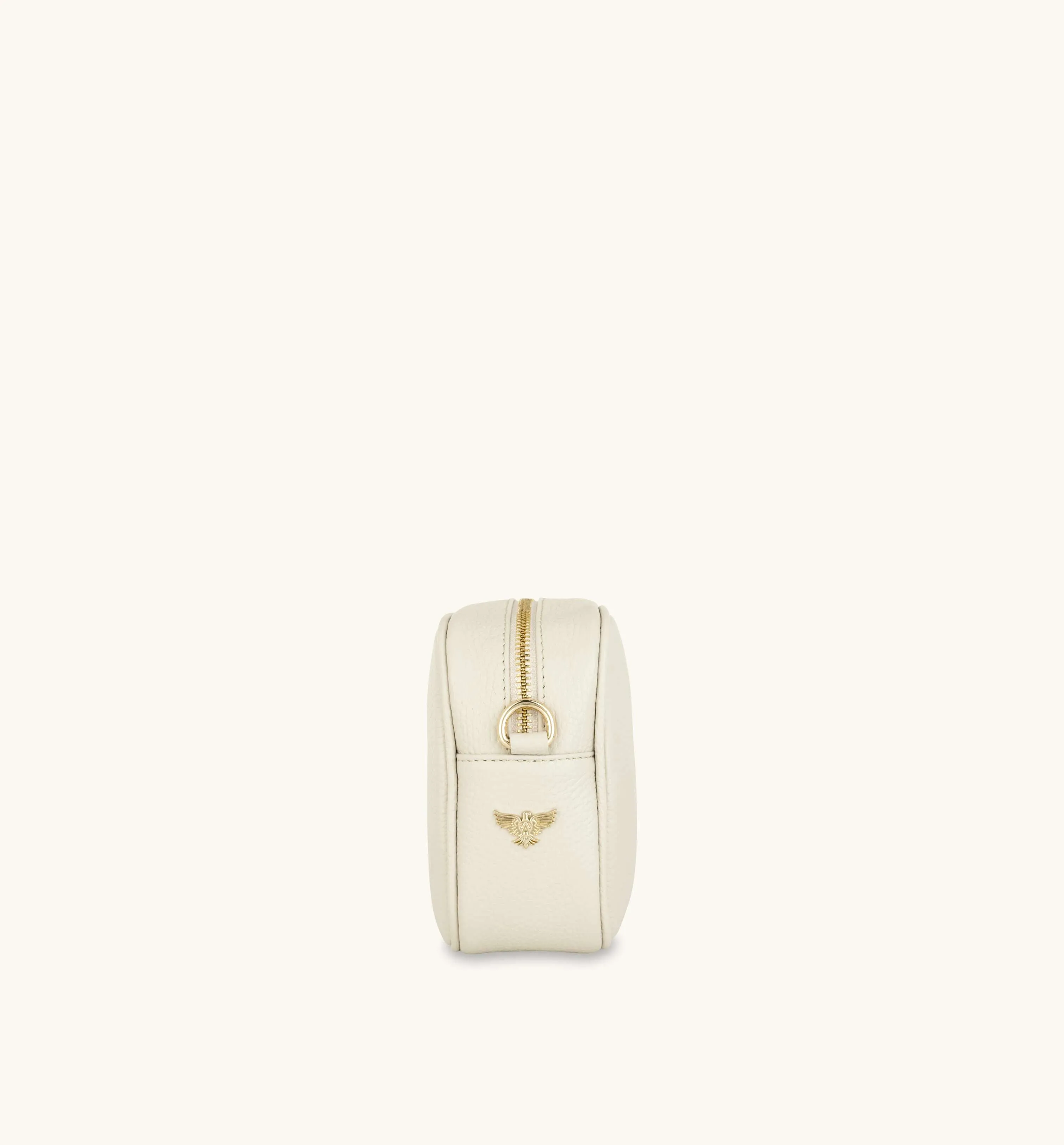 The Tassel Stone Leather Crossbody Bag With Bottega Green Arrow Strap