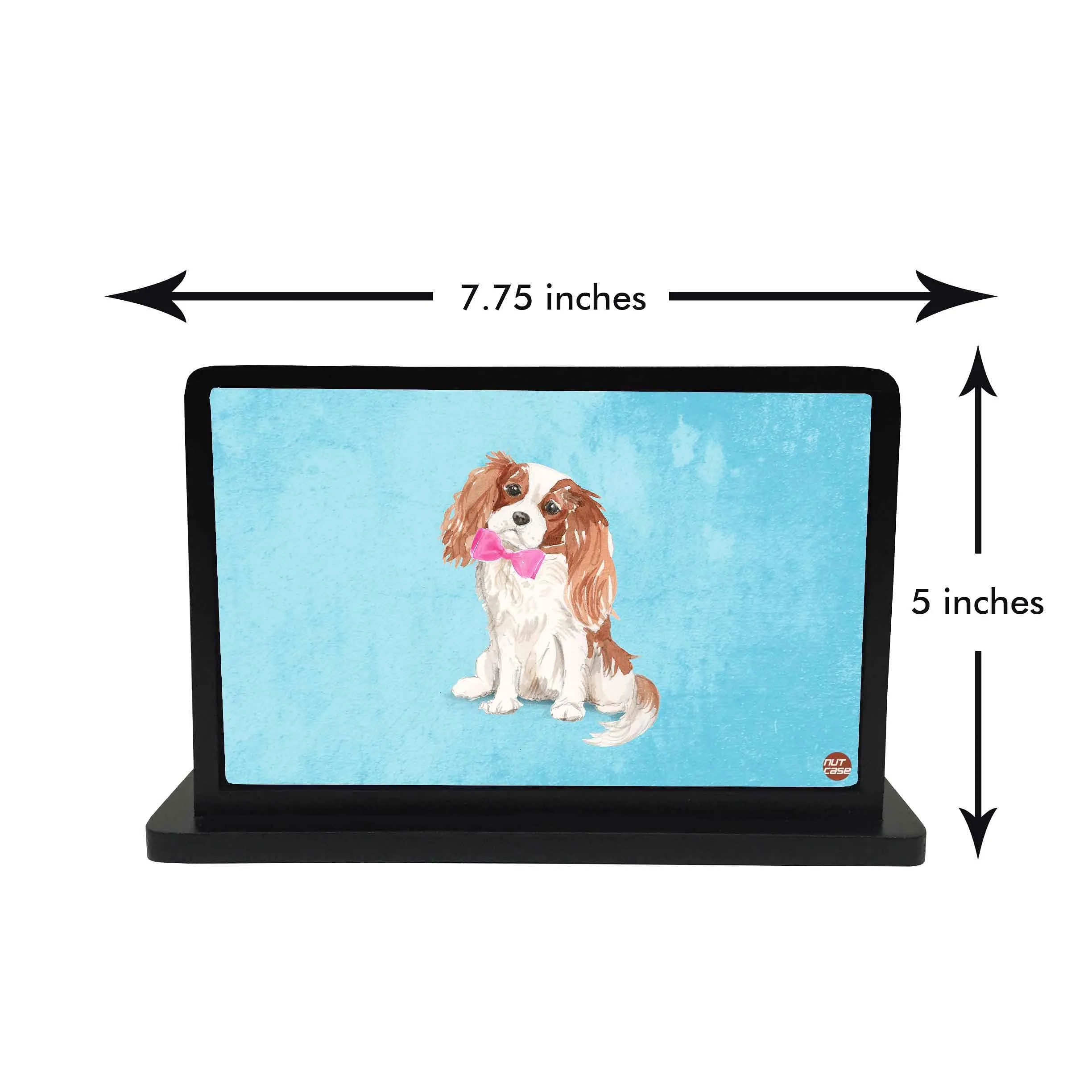 Tissue Holder Paper Napkin Stand - Pink Bow Tie Spaniel