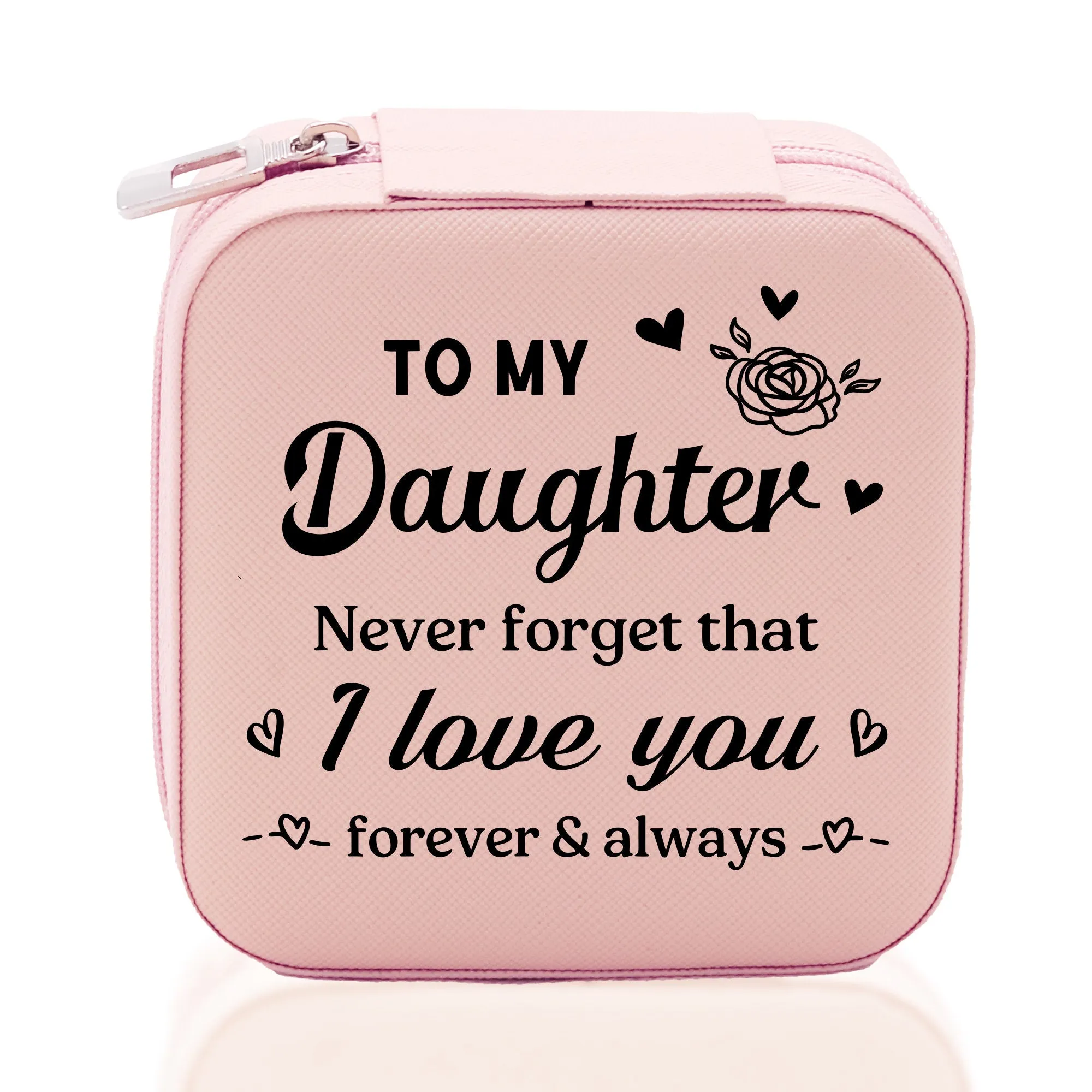 To My Daughter Never Forget That I Love You Forever & Always Cotton Canvas Tote Bag Birthday Gift From Mother to Daughter Jewelry Box Gift