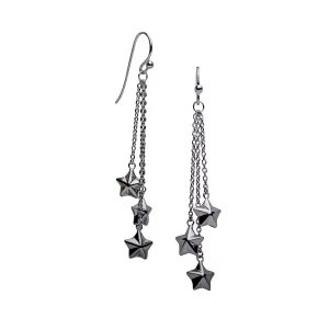 Tri-Star Silver Earrings