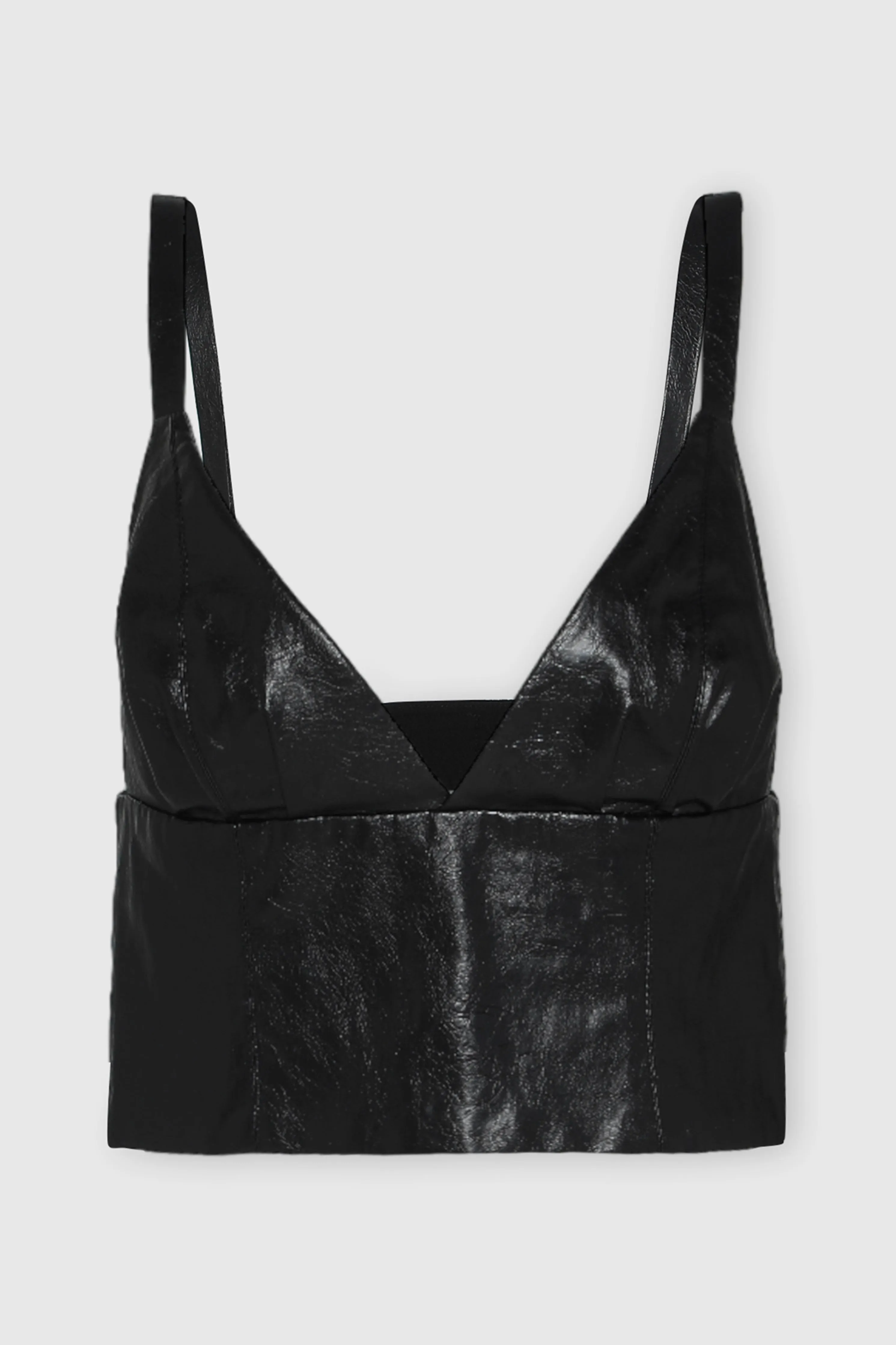 VEGAN LEATHER V BRALETTE