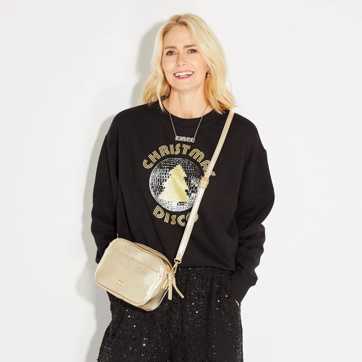 Vegan Metallic Gold Disco Bag
