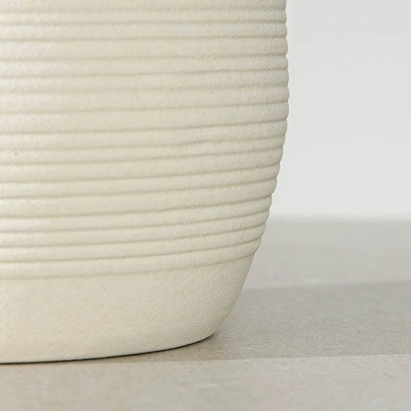 White Striped Porcelain Vase - 31cm