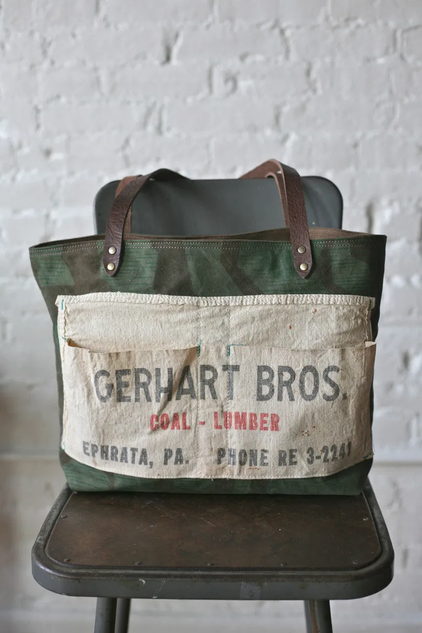 WWII era Camo & Work Apron Tote Bag