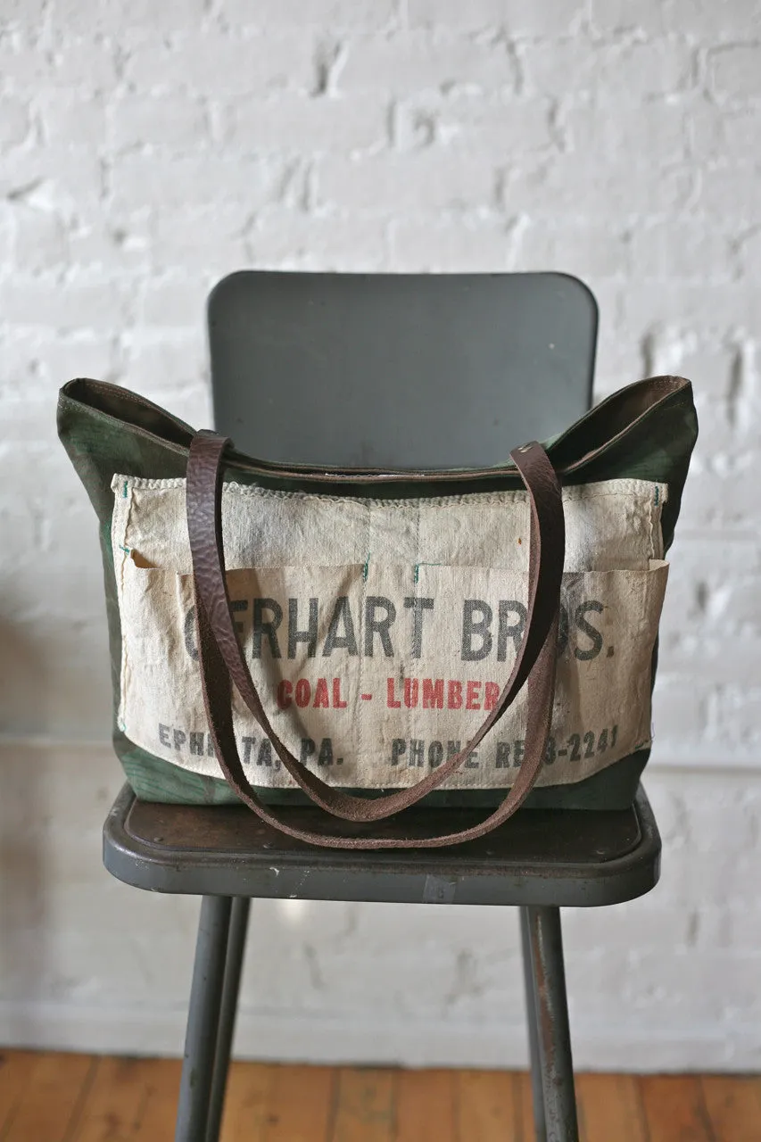 WWII era Camo & Work Apron Tote Bag