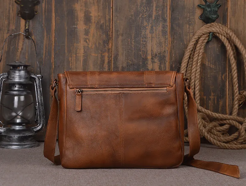 YAAGLE Men's Tanned Leather Business Briefcase Messenger Bag YG9042